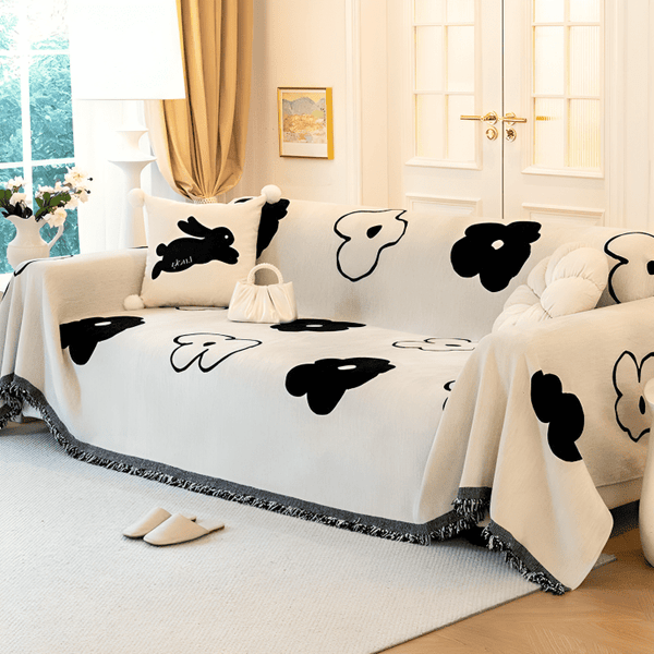 Cartoon Flower Elegance Elegance Chenille Sofa Cover