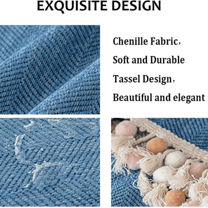Elegance Chenille Sofa Cover :[EM-SC-31] (Blue)