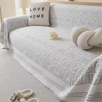 Luxury Chenille Sofa Cover (Grey) : [EM-SC-34]