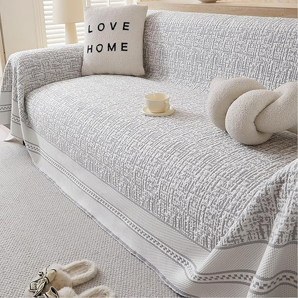 Luxury Chenille Sofa Cover (Grey) : [EM-SC-34]
