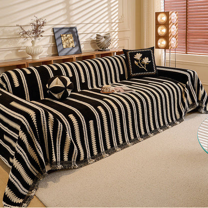Black Elegance Chenille Sofa Cover : [EM-SC-47]