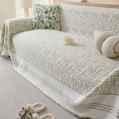 Luxury Chenille Sofa Cover (Green) : [EM-SC-34]