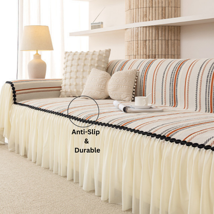 Elegance Chenille Orange Sofa Cover : [EM-SC-42]