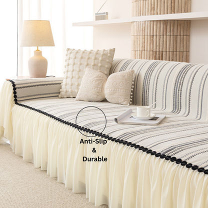 Elegance Chenille Grey Sofa Cover : [EM-SC-42]
