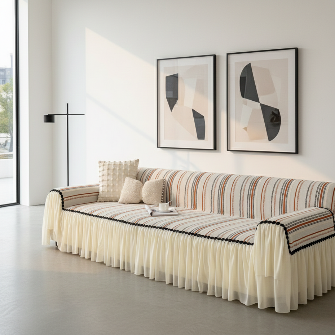 Elegance Chenille Orange Sofa Cover : [EM-SC-42]