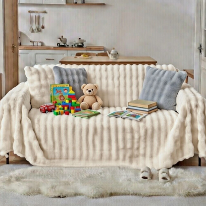 White Elegance Chenille Sofa Cover : [EM-SC-43]