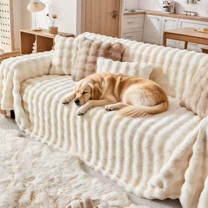 White Elegance Chenille Sofa Cover : [EM-SC-43]