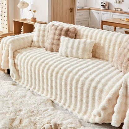 White Elegance Chenille Sofa Cover : [EM-SC-43]