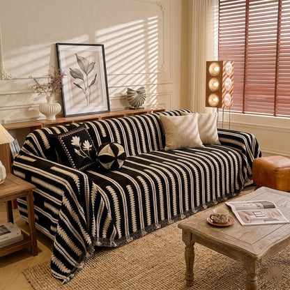 Black Elegance Chenille Sofa Cover : [EM-SC-47]