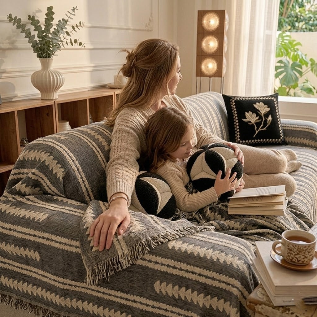 Grey Elegance Chenille Sofa Cover : [EM-SC-47]